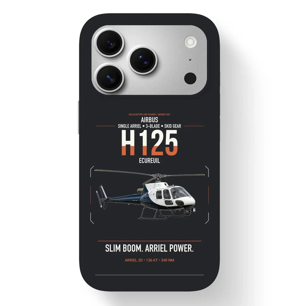Airbus H125 design on black magsafe iphone case, for iPhone 17 Pro