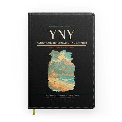 Yangyang International Airport (YNY) design on black notebook