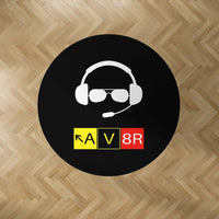 Thumbnail for AV8R 2 Carpet & Floor Mats (Round) aviation design on durable carpet pile with non-slip backing round carpet floor mat.