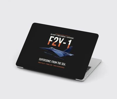 F2Y-1 Sea Dart Supersonic from the Sea design on black MacBook case