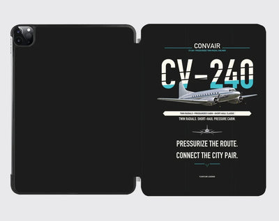 Convair CV-240 design on black ipad tablet case