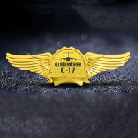 Thumbnail for GlobeMaster C-17 & Plane aviation badge in polished metal.
