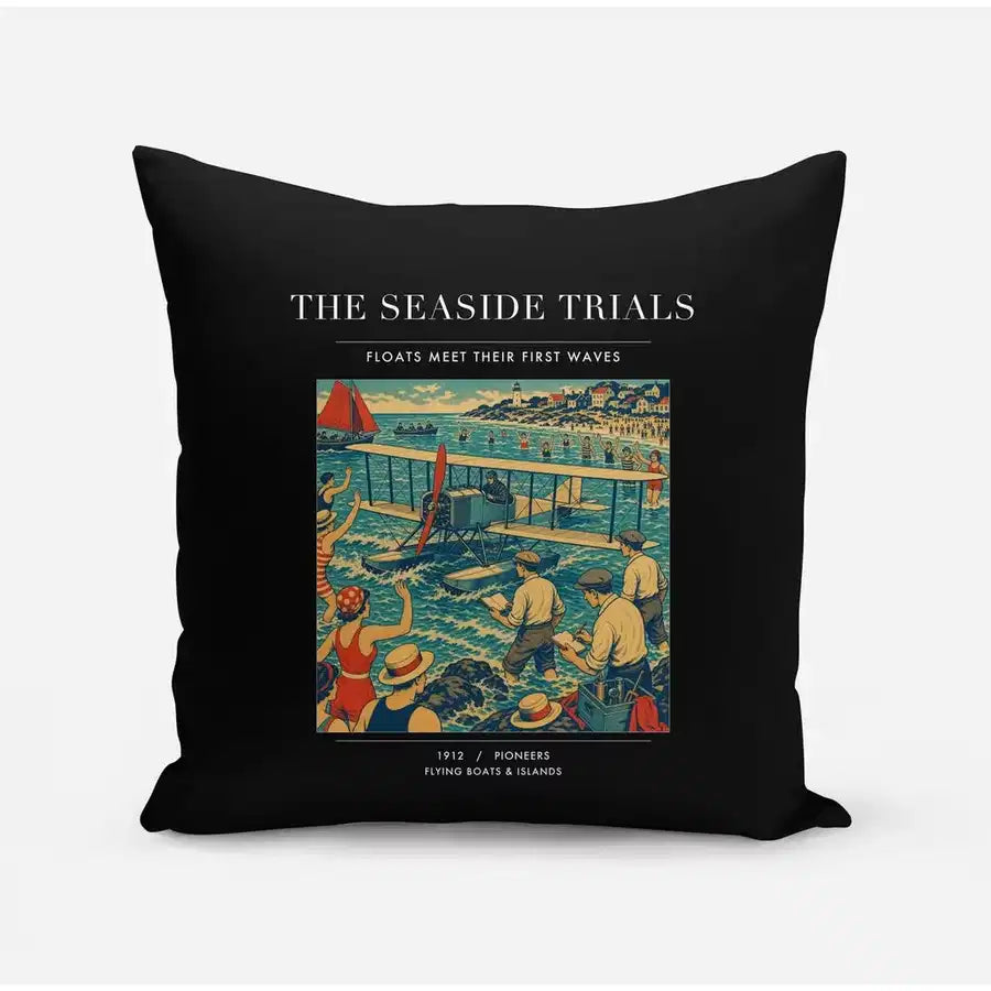 VINTAGE G4328 - The Seaside Trials - Designed Pillows design on black