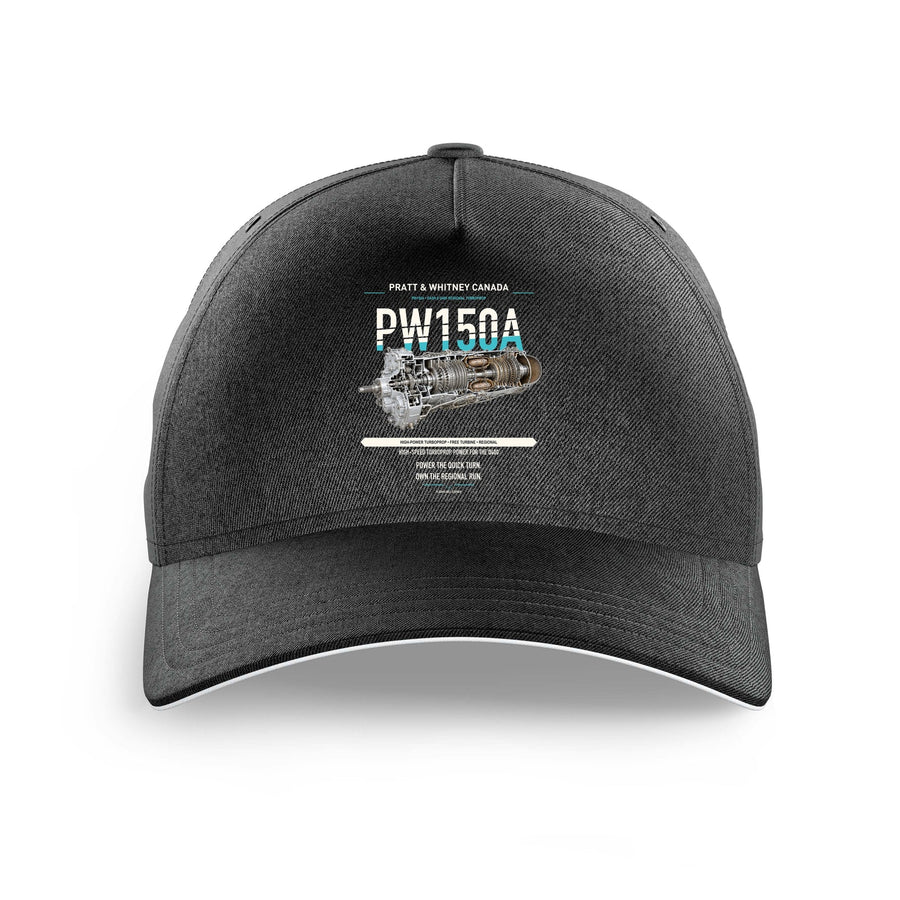 PW150A design on black printed hat