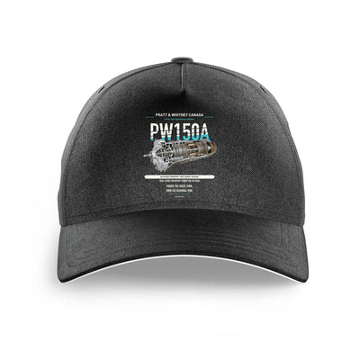 PW150A design on black printed hat