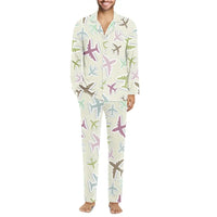 Thumbnail for Seamless 3D Airplanes men button pajamas - view 1