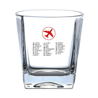 Thumbnail for Aviation Alphabet 2 aviation design on whiskey glass, crystal-clear premium glassware.