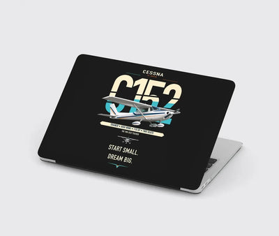 Cessna 152 design on black MacBook case