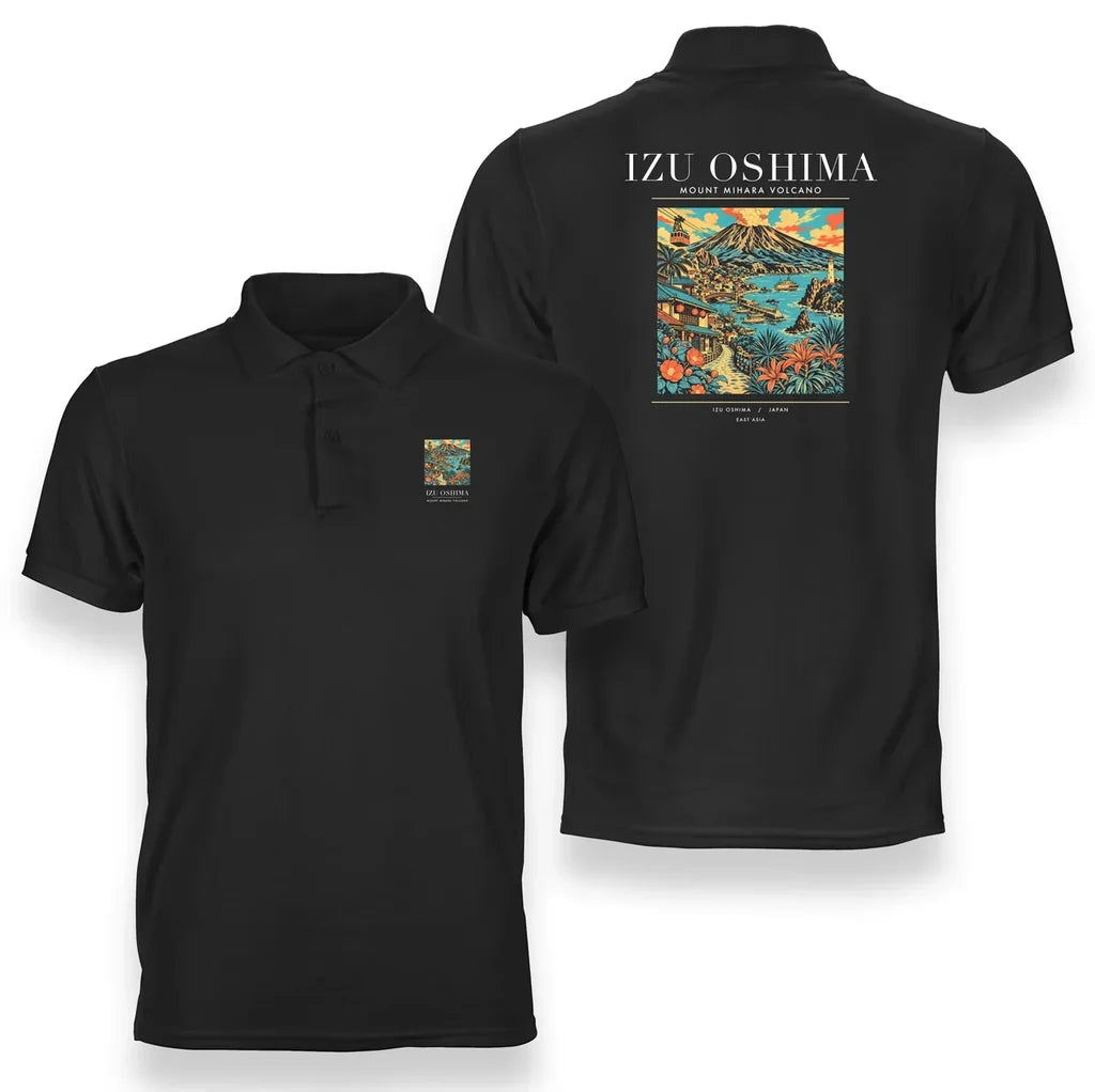 IZU OSHIMA - Poster - Double-Side Polo - Black