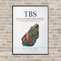 Thumbnail for Tbilisi International Airport TBS vertical canvas print - framed - white background