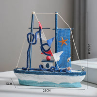 Thumbnail for Side view of Sailboat Lights Nautical Wooden Sailboat Model Ornament aviation model ship in diecast metal or wood with detail.