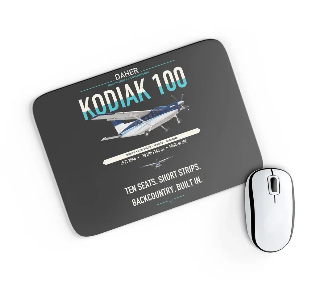 Daher Kodiak 100 Series III design on black rectangle mouse pad