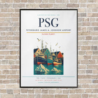 Thumbnail for Petersburg James A. Johnson Airport PSG vertical canvas print - framed - white background