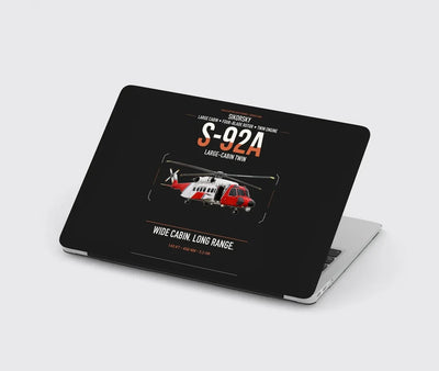 Sikorsky S-92A design on black MacBook case