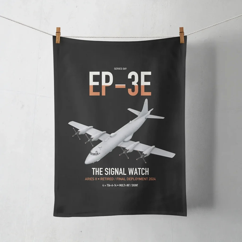 EP-3E ARIES II design on black towel