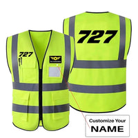 Thumbnail for Boeing 727 Flat Text aviation design printed on high-visibility reflective fabric reflective vest.