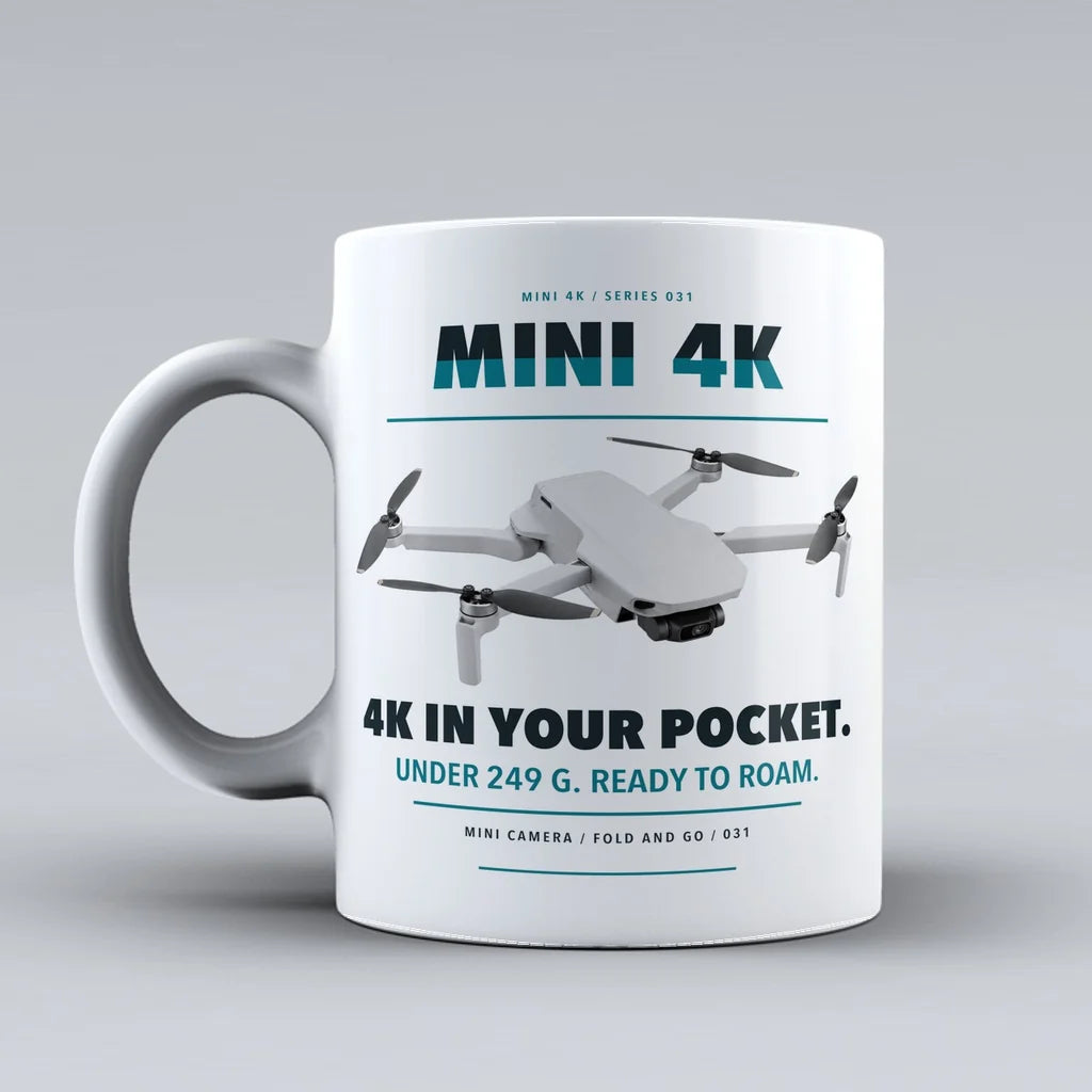 Mini 4K Mug design on white dji