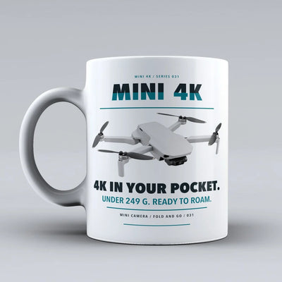 Mini 4K Mug design on white dji