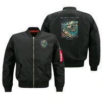 Thumbnail for VINTAGE G4069 - The Atoll Fuel Stop - Bomber Jacket design on black