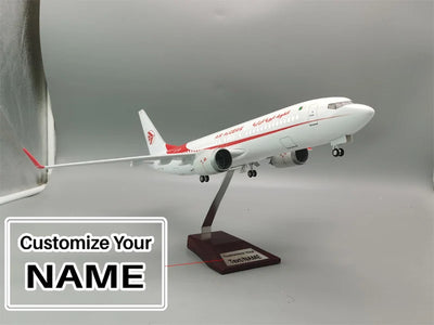 Side view of Algeria Airlines Boeing 737 Max Airplane Model (1/84 Scale - 47CM) aviation LED model airplane in diecast metal.