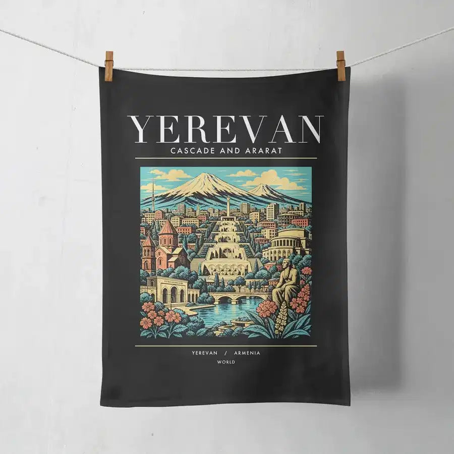 YEREVAN - Poster - Towel - Black