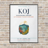 Thumbnail for Kagoshima Airport KOJ vertical canvas print - framed - white background