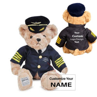 Thumbnail for Your Custom Logo(s) Captain Pilot & Cabin Crew Teddy Bear & Dolls aviation pilot essential in premium aviation-grade build.