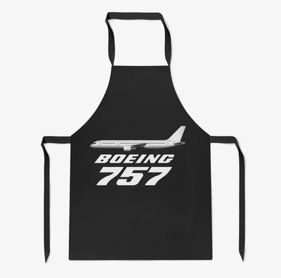 The Boeing 757 aviation design on durable cotton blend kitchen apron.