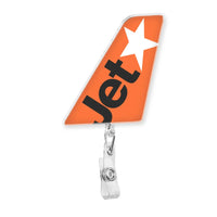 Thumbnail for Jetstar Airlines aviation design on durable plastic with metal clip tail-shape retractable ID card badge.