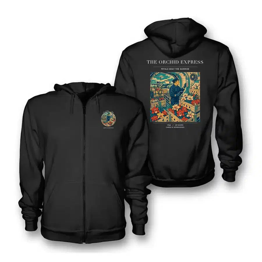 VINTAGE G4233 - The Orchid Express - Premium Zipped Hoodie design on black