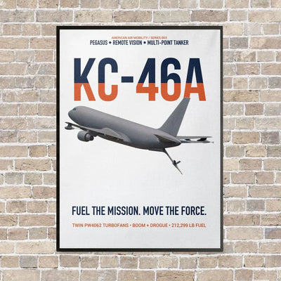 KC-46A PEGASUS vertical canvas print - framed - white background