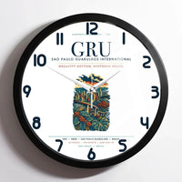 Thumbnail for Sao Paulo Guarulhos International Airport (GRU) design on white framed wall clock