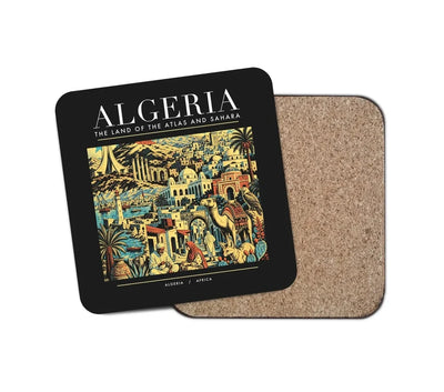 ALGERIA - Poster - Coaster - Black