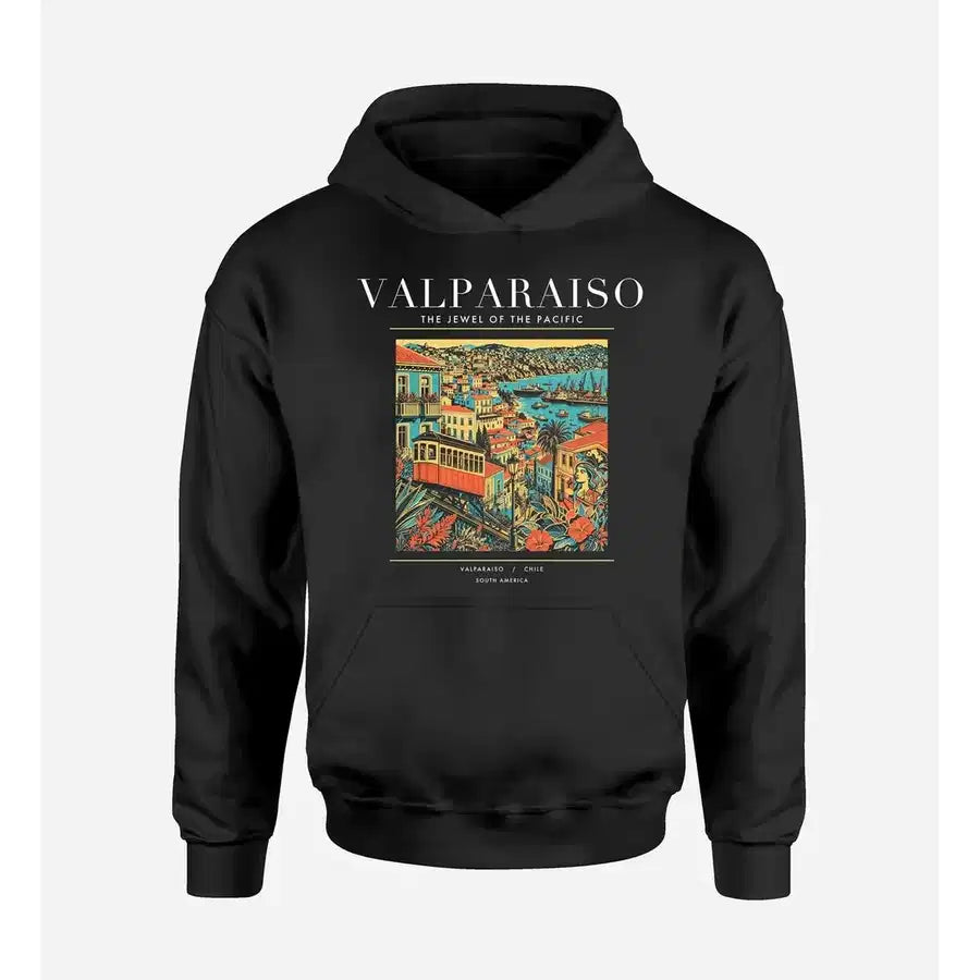 VALPARAISO - Poster - Premium Hoodie - Black