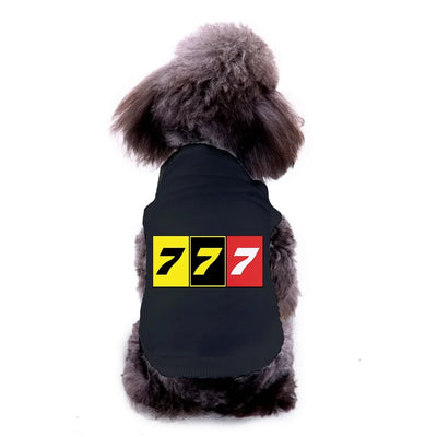 Pet vest with Flat Colourful 777 Dog Pet aviation design, quilted insulated panel.