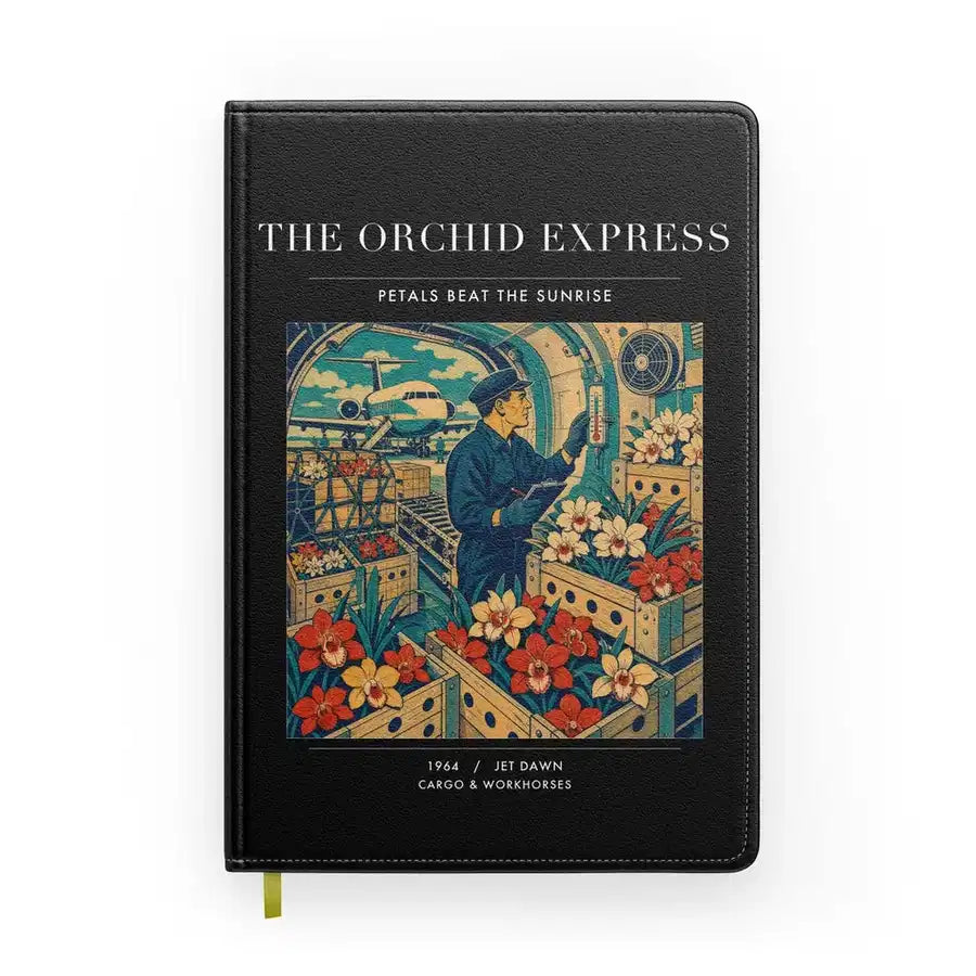 VINTAGE G4233 - The Orchid Express - Designed Notebooks design on black