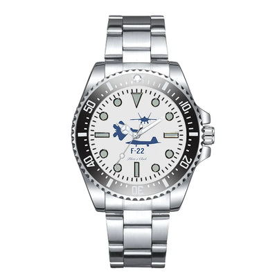 Fighting Falcon F-22 (Special) Luxury Aviators aviation-themed aviator watch, polished premium stainless steel.
