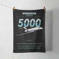 Thumbnail for Bombardier Global 5000 design on black towel