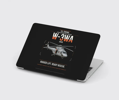 PZL-Świdnik W-3WA Sokół design on black MacBook case