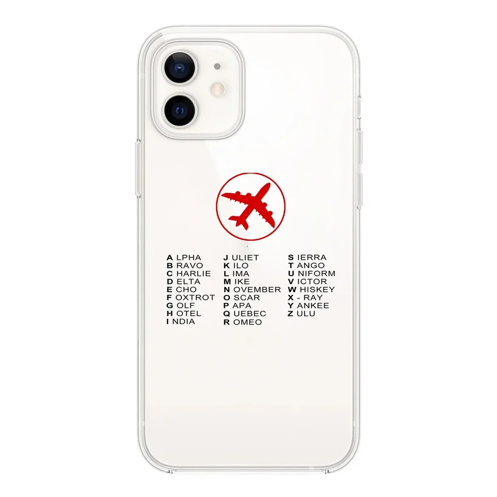 Aviation Alphabet 2 Transparent Silicone aviation themed transparent iPhone case for iPhone.