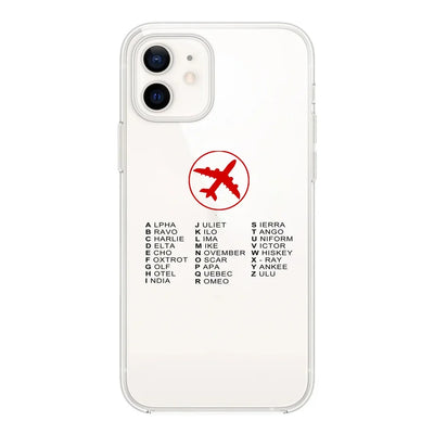 Aviation Alphabet 2 Transparent Silicone aviation themed transparent iPhone case for iPhone.