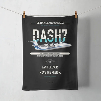 de Havilland Canada DHC-7-102 Dash 7 design on black towel