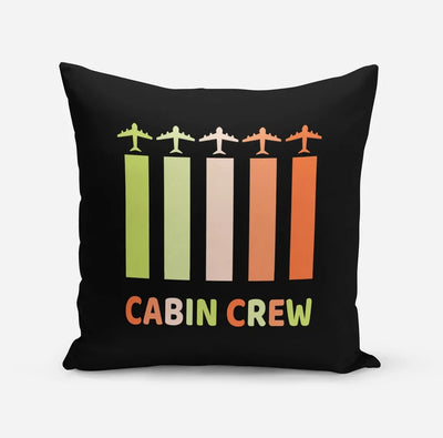 Colourful Cabin Crew aviation design on soft polyester filling pillow.