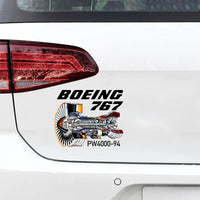 Thumbnail for Boeing 767 Engine (PW4000-94) Car aviation design car sticker in weather-resistant vinyl.