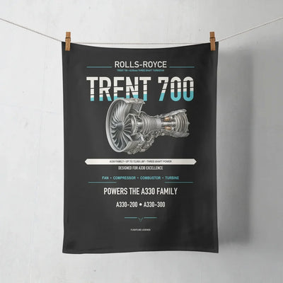 TRENT 700 design on black towel