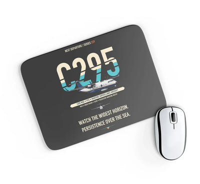 Airbus C295 Maritime Surveillance Aircraft design on black rectangle mouse pad
