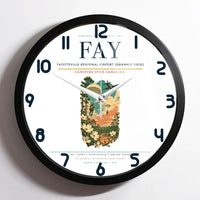 Thumbnail for Fayetteville Regional Airport (Grannis Field) (FAY) design on white framed wall clock