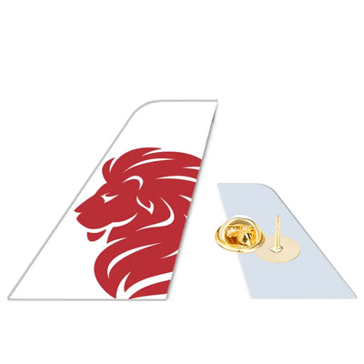 FlyArystan Airlines aviation design tail-shape badge pin in polished alloy.