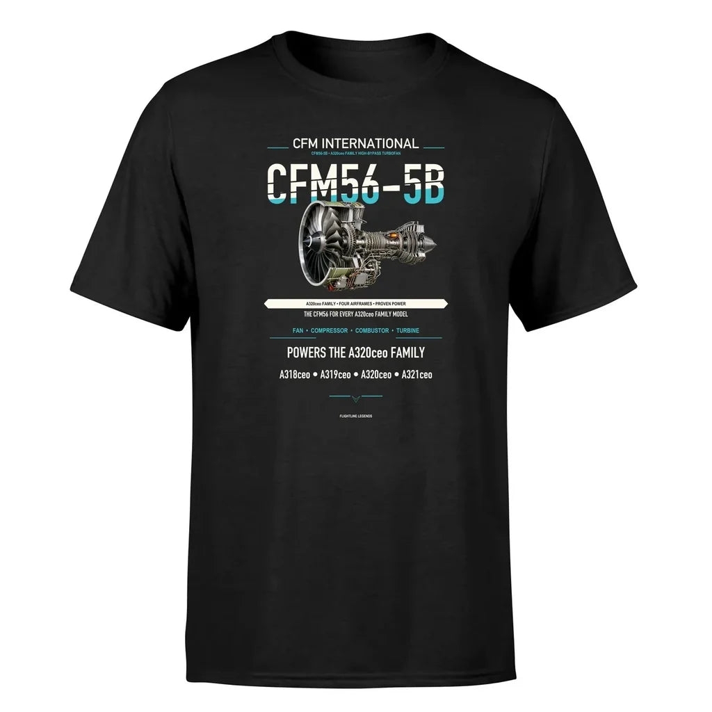 CFM56-5B design on black single side