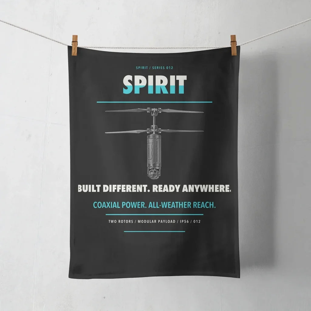 Ascent AeroSystems Spirit design on black towel